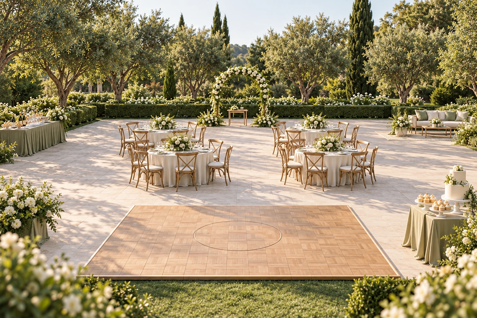 Referência visual da recepção: Um sim no jardim